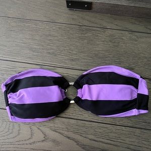 Bikini Top purple black stripe M